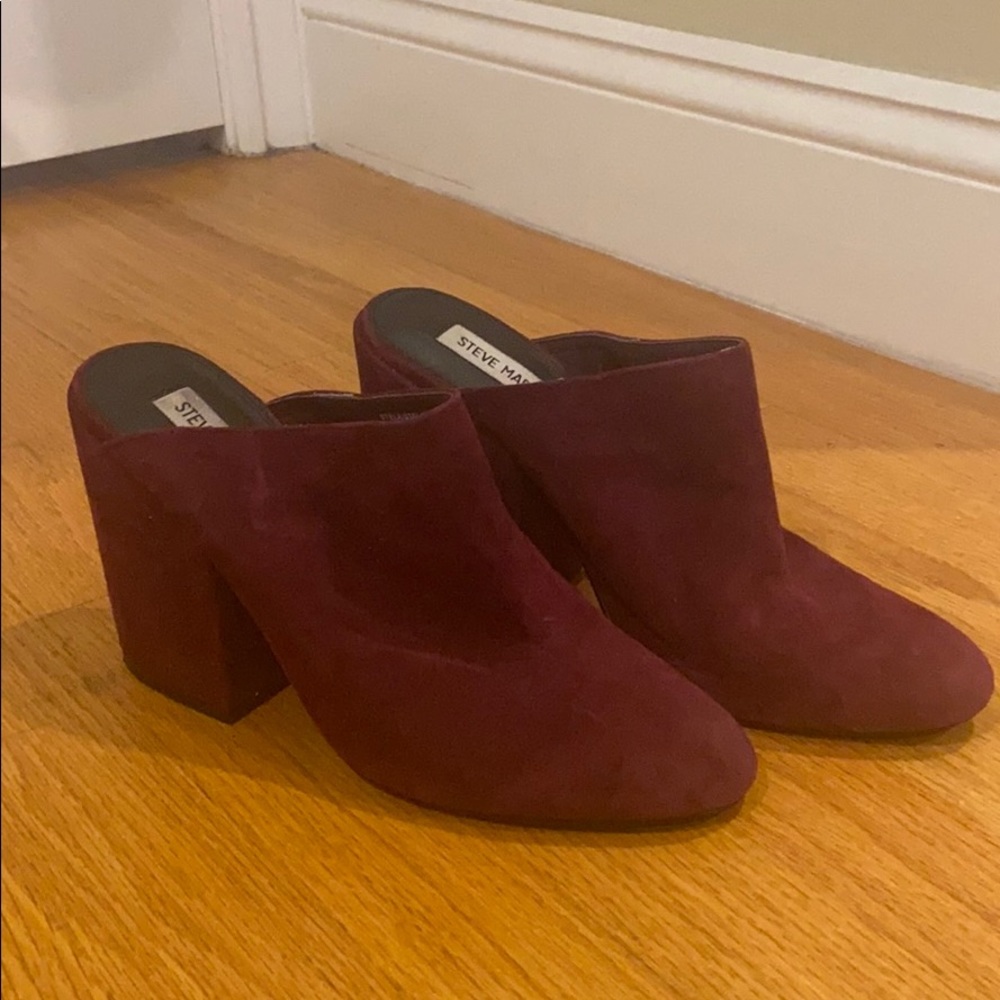 Suede chunky heels